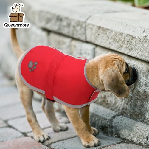 Queenmore Cold Weather Dog Coats Loft Reversible Winter Fleece Dog Vest Waterproof Pet Jacket Available in Extra Small, Small, Medium, Large Extra Large Sizes - color: Red, size: X-Small