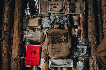 RHINO RESCUE IFAK Trauma Kit Pro with CAT Tourniquet (Coyote Brown) | TCCC Compliant, Combat-Proven, Tactical Molle Pouch, Professional First Aid Kit, Military Medical Kit, HSA/FSA Approved - color: Coyote Brown, size: MOLLE Vertical Pack