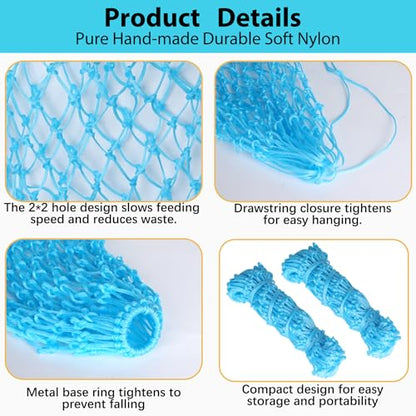 2 Pcs Hay Nets for Horses Slow Feed,40'' Horses Hay Nets,Blue - color: Blue