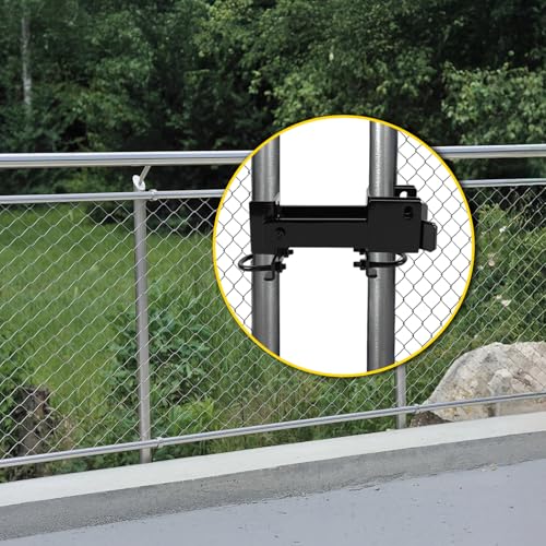 Chain Link Commercial Strong Arm Double Gate Latch 1-5/8" Thru 2" - color: Black