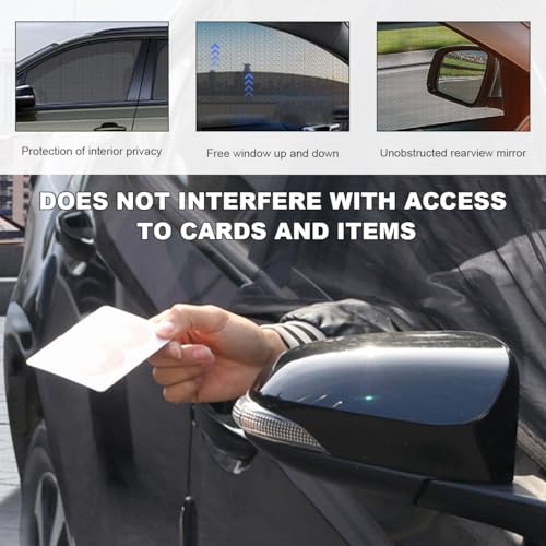 2 PCS Car Window Shades, Stretchy Mesh Front Rear Side Window Sun Shades for Heat Block UV Protection, Universal Breathable SUV Window Screen Covers to Keep Your Cars Cool (Car, Rear) - color: Car, size: 2 PCS (Rear)