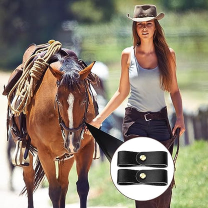 Chunful 6 Pcs Leather Breakaway Halter Replacement Straps for Horses - color: Black