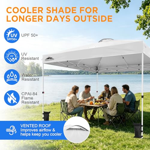 EAGLE PEAK 12x12 Pop Up Canopy Tent Easy Up Canopy Outdoor, White - color: White, size: 12x12