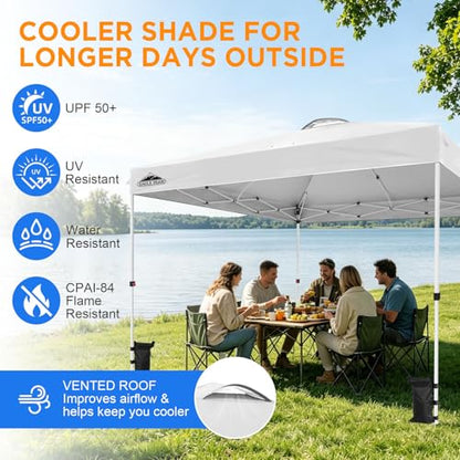 EAGLE PEAK 12x12 Pop Up Canopy Tent Easy Up Canopy Outdoor, White - color: White, size: 12x12