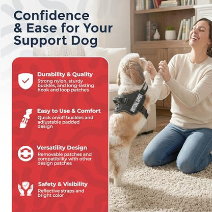 Industrial Puppy Emotional Support Vest Harness, Small 19.5-25 in, Black - color: Black, size: Small, Fits Girth 19.5-25"