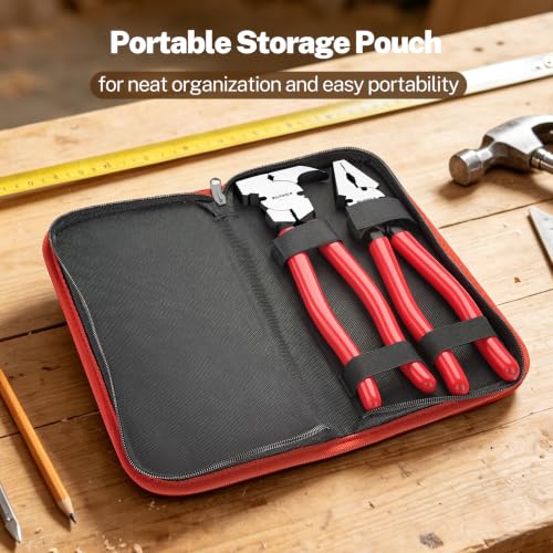 BILITOOLS 2-Piece 10" Fencing Pliers Set, Light & Heavy Duty with Pouch