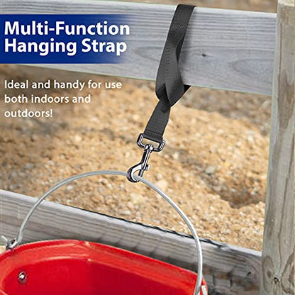 Harrison Howard 4PCS 22” Easily Packed Sturdy Nylon Bucket Straps for Hay Nets and Water Feeder Buckets-Black - color: 4PCS Black