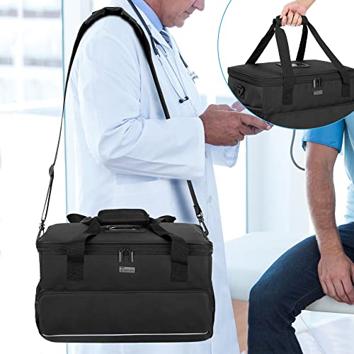 Trunab Large Insulated Medical Bag with Dividers, Easy-Clean Trauma Pouch - color: Black, size: X-Large