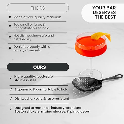 A Bar Above Julep Strainer, Matte Black Finish, 304 Stainless Steel - color: Black