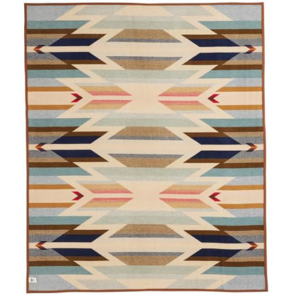 Pendleton Jacquard Unnapped Twin Blanket, 64 x 80 in, Heirloom Virgin Wool - color: Wyeth Trail, size: Twin (64" x 80")