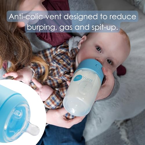 PopYum 5 oz Blue Anti-Colic Formula Making Baby Bottles, 2-Pack - color: Blue, size: 5 Ounce (Pack of 2)
