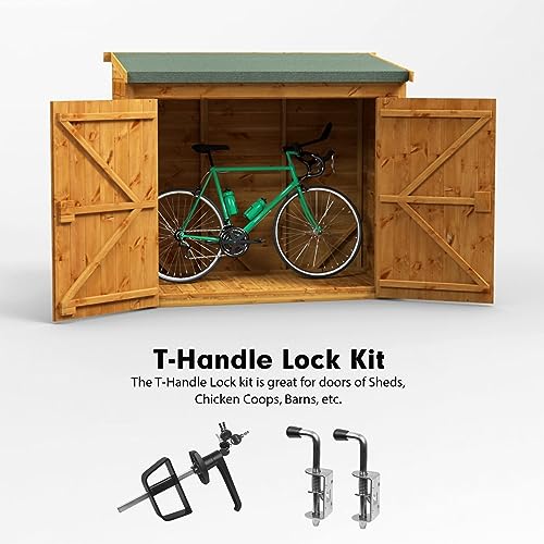 Shed Door Hardware Kit with Hinges, Latch, Lock, and Handle - Complete Gate Hardware Set for Your Shed Door