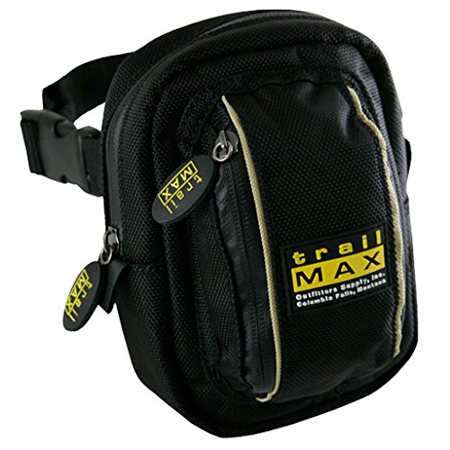 TrailMax 500 Series Insulated & Padded Front Pocket Saddlebag for Trail Riding; Cellphone Saddle Front Pocket; Trail Riding Cellphone Bag; - color: Black with Sand Piping