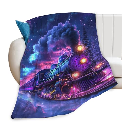Train Blanket Gifts for Boys Steam Train Throw Blanket 60"x50" - color: Train, size: 60" x 50"