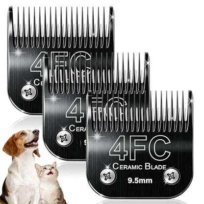 Dog Grooming Blades Compatible with Andis Clippers 4FC Blade (9.5mm) - size: Black(4FC)