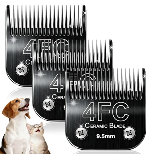Dog Grooming Blades Compatible with Andis Clippers 4FC Blade (9.5mm) - size: Black(4FC)