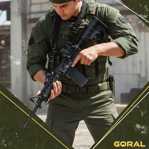 Traditional Two Point Rifle Sling Strap - Gun Sling with Metal Hook for Outdoor, Hunting, Airsoft, Paintball & Training Tactical 2 Point Easy Attach, Adjustable Gun Shoulder Strap