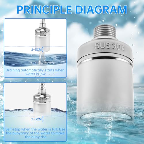 Water Float Valve, 1/2inch to 3/4inch 304 Stainless Steel Auto Fill Shut Off Float Valves Fully Automatic Water Level Control - style: Style 4