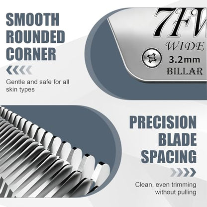 BILLAR 4Pack Dog Grooming Wide Blade,Detachable Pet Dog Grooming Blades,Compatible with Andis,Oster A5,Wahl km10 Clippers.（3FW+4FW+5FW+7FW） - size: 3+4+5+7FW