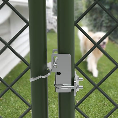 Kennel Gate Latch Butterfly Latch Kennel Gate Latch for 1-3/8'' Chain Link Dog Kennel Gate Latch for Kennel Gate Frame, with U-Bolt & Nuts (2 Pack)