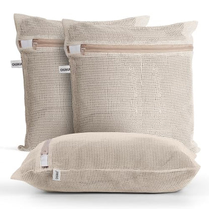 100% Pure Cotton Mesh Laundry Bags, Premium Soft, No Dye, Natual,Set of 3(XXL) - size: XX-Large