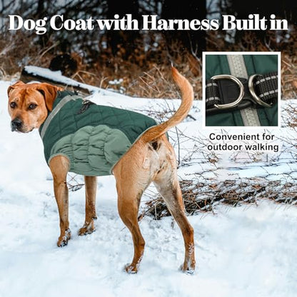 Lelepet Dog Coat for Small Dogs Waterproof Dog Jacket with Harness Built in - color: Teal Green, size: X-Small