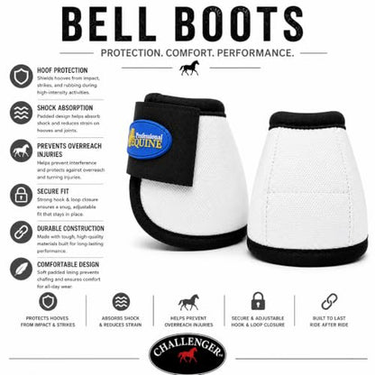 CHALLENGER Large Ballistic Overreach No-Turn Bell Boots White 4109WH-L