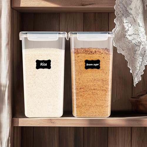 FOOYOO 2 PC Flour Sugar Storage Containers (8.5L | 287 Oz) Extra Large Food Storage Containers with Lids - Airtight Leakproof BPA FREE Flour Container for Rice, Cereal, Sugar - color: 8.5 L - 2 Pack