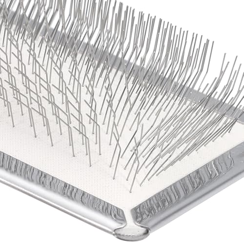 Wool Carders Needle Felting Brush, Hand Carders for Wool, Craft Wool Needle Felting Tools with Solid Wood Handle, Slicker Brush for Dogs, Spinning and Weaving, for Craft Felt Project (Silver) - color: Silver