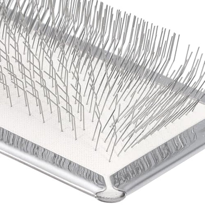 Wool Carders Needle Felting Brush, Hand Carders for Wool, Craft Wool Needle Felting Tools with Solid Wood Handle, Slicker Brush for Dogs, Spinning and Weaving, for Craft Felt Project (Silver) - color: Silver