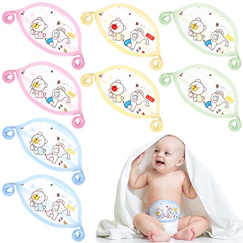 8 Pcs Newborn Infant Belly Wrap Comfort Cotton Umbilical Cord Cover Band Cartoon Soft Baby Belly Band Newborn Navel Belt for Protection Abdomen Baby Boy Girl Gifts 0-12 Months, 4 Styles (Elephant) - color: Elephant