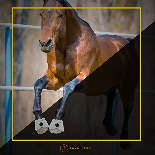 Kavallerie PRO-K Soft No Turn Bell Boots Ultimate Hoof Protection, with Anti-Spin Fastening System, Durable & Prevents Overreaching - color: White, style: Bell Boots (Pro-K)