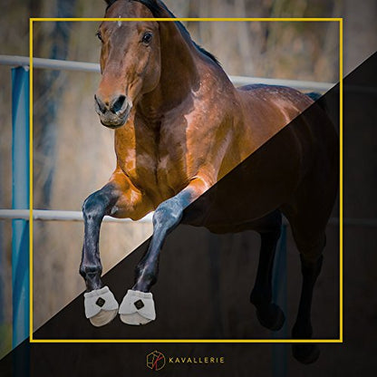 Kavallerie PRO-K Soft No Turn Bell Boots Ultimate Hoof Protection, with Anti-Spin Fastening System, Durable & Prevents Overreaching - color: White, style: Bell Boots (Pro-K)