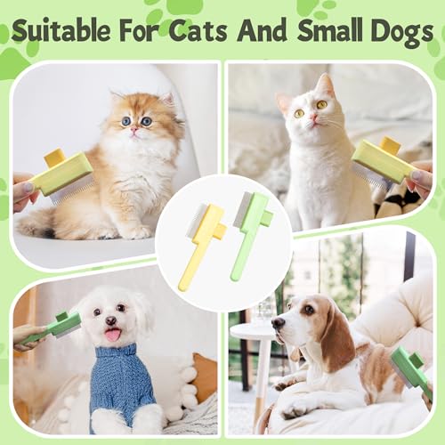 Flea Comb for Cats & Dogs Brush for Shedding Self Cleaning Pet Comb Lice Comb with Long & Short Stainless Steel Teeth Pet Hair Removal Tool 2026