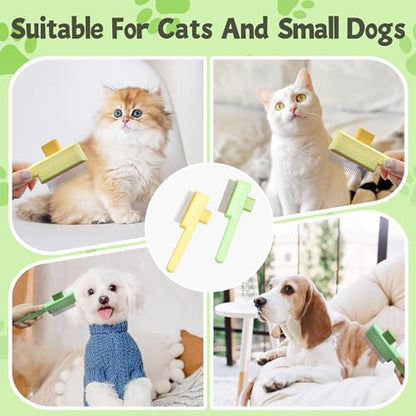 Flea Comb for Cats & Dogs Brush for Shedding Self Cleaning Pet Comb Lice Comb with Long & Short Stainless Steel Teeth Pet Hair Removal Tool 2026