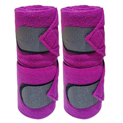 Horse Polo Leg Wraps Soft Fleece Wraps Equestrian Leg Bandage 4-Pack (Purple, Cob(8.2ft)) - color: Purple, size: Cob(8.2ft)