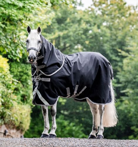 Horseware® Amigo® Bravo 12 Plus Turnout 250g - Black/Titanium Grey & Silver, 69 inches - color: Black/Titanium Grey & Silver, size: 69 inches