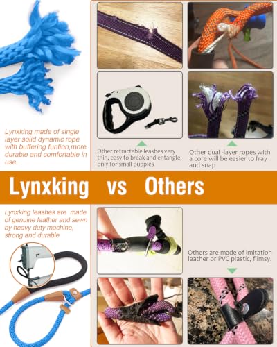 Dog Leash Slip Lead Braided Rope Pet Training Loop Leashes 5ft 6ft 8ft - color: Blue