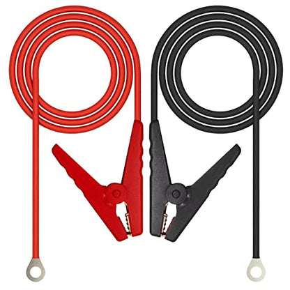 Electric Fence Clips, Hyhpsjiee 2pcs Electric Fence Charger Electric Fence Connectors Electric Fence Leads Electric Fence Wire Connect with Crocodile Clip 1M.(Black+Red)