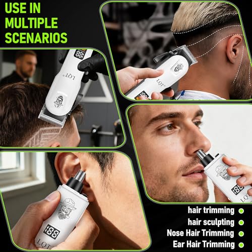 Men's Professional Hair Clipper & Beard Trimmer Kit, 7-in-1 All-in-One Grooming Set with Electric Shaver, Ceramic T-Blade, Nose Trimmer & Ear Hair Remover for Barbers and Home Use (3) - color: B6
