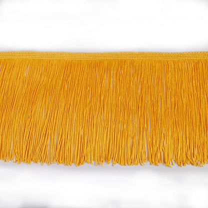 Chainette Fringe Trim 5 Yard x 6 Inches Fabric Tassel Trims - color: Yellow, size: 6"-5Yards/R