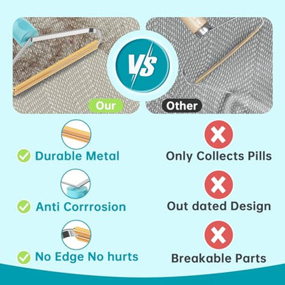 Pet Hair Remover, Dog Cat Carpet Rake, Lint Remover Shaver for Sofas-2pack - color: Sky Blue