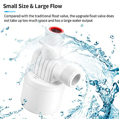 Water Float Valve 1 Inch Water Level Controller Built-In Water Tank Upgrade Float Valve for Livestock Tanks,Cistern,Toilet (1pcs 1 inch top inner) - size: 1" Top Inlet