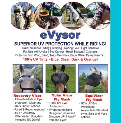 EquiVizor 95% UV Eye Protection (Full) Horse Fly Mask with Ears. Designed to Stay On Your Horse, Off the Ground - size: FULL