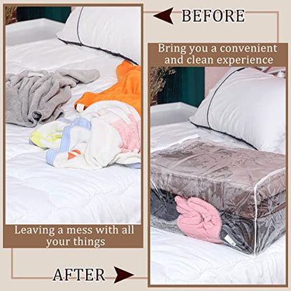 Shappy 6 Packs Clear Plastic Storage Bags with Zipper, 18 x 15 x 9 Inch | Sweater Bags, Moth Proof Protection, Vinyl, For Blankets Clothes Bed Sheet Comforters Pillows Quilt Closet Linen Organizer - size: 18 x 15 x 9 Inch