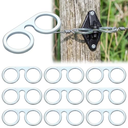 10 Pcs T-Post Electric Fence Gate Hook Heavy Duty Eyelet,Sliver - color: Silver