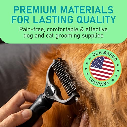 Maxpower Planet Hair Brush - Double Sided Shedding, Dematting Undercoat Rake for Dogs and Cats, Extra Wide Dog Grooming Brush, Reduce Shedding by 95%, Black - color: Black, size: Large