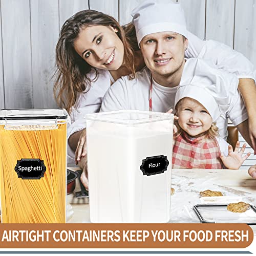 4pcs Large Tall Airtight Food Storage Containers with Lids - 6.5L / 5.9qt - size: 6.5 l