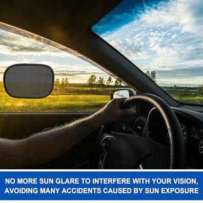 4 PCS Miniature Static Cling Car Window Shades, Removable Windshield Sun Block Side Window Sunshade, Reusable Auto Screen Sun Shade Blocker UV Ray Protection for Safe Driving - color: 4 PCS