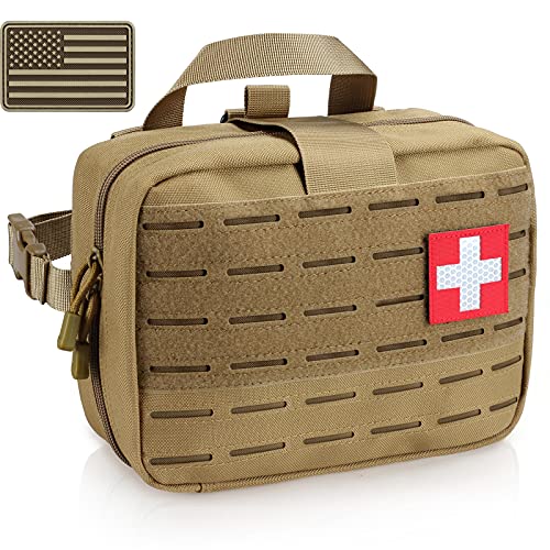 LIVANS Medical Bag, First Aid Bag Empty for Emergency & Trauma Kits - color: Khaki